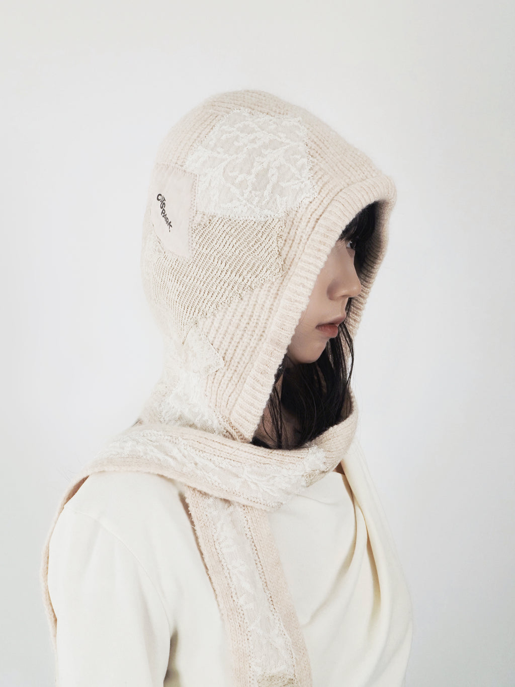 Knitted neck scarf hat