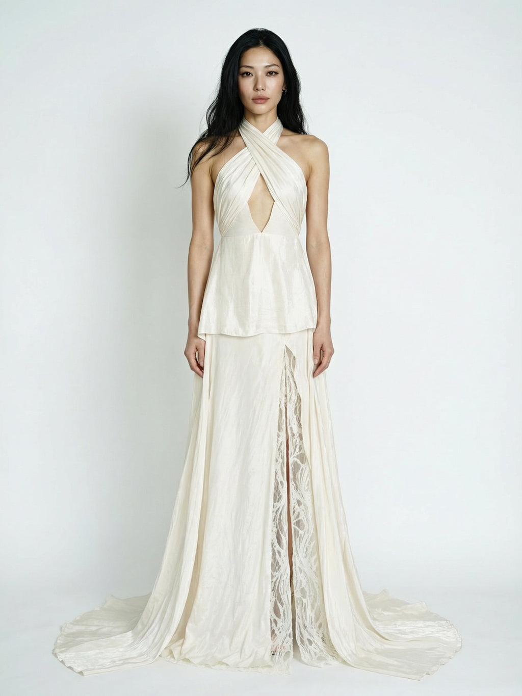 Ribbon Cross Strapless Dress