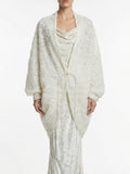 Fog White Pleated Shawl