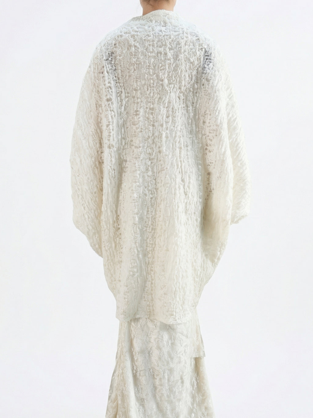 Fog White Pleated Shawl