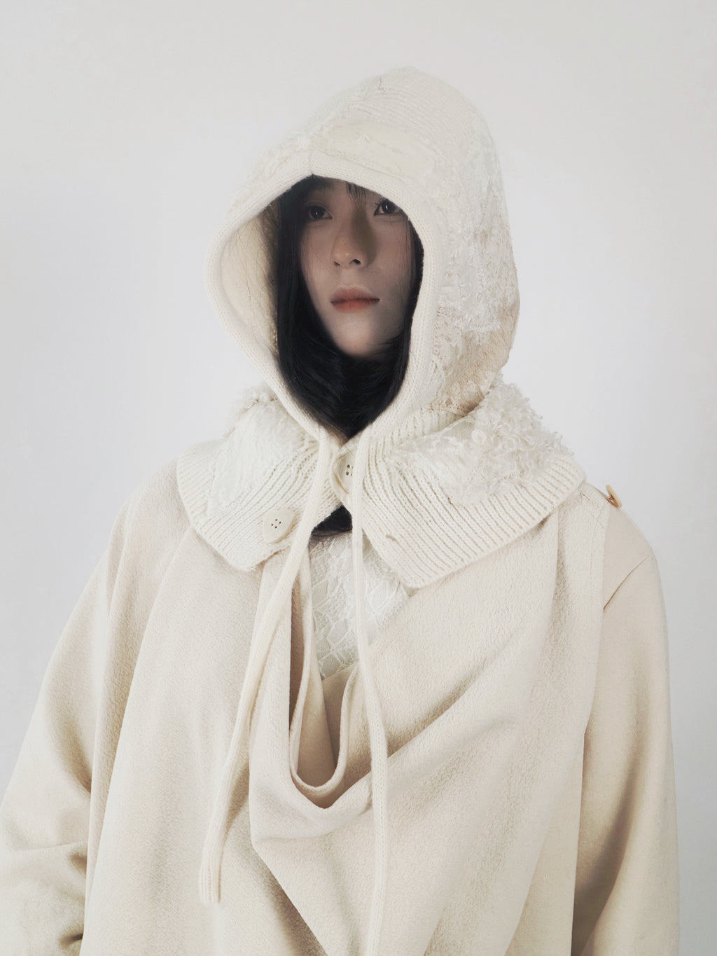 Knitted neck scarf hat