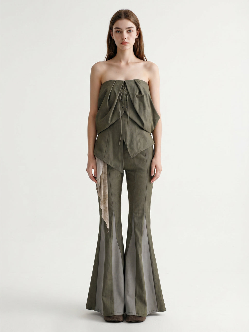Spliced Flared Pants