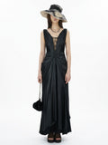 V-neck velvet dress