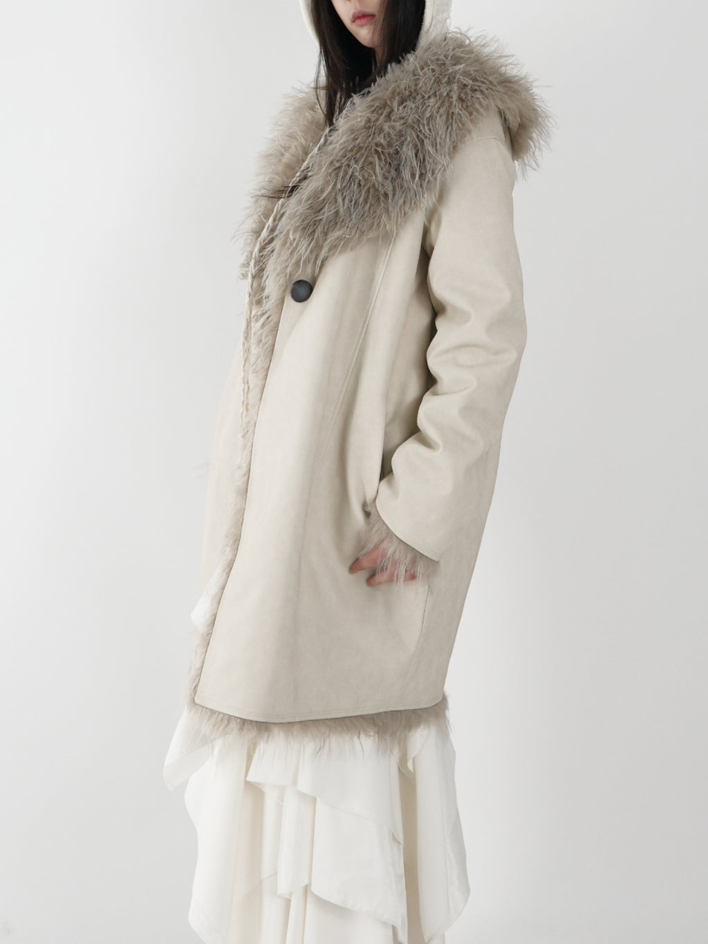 Lapel Stitched Long Coat