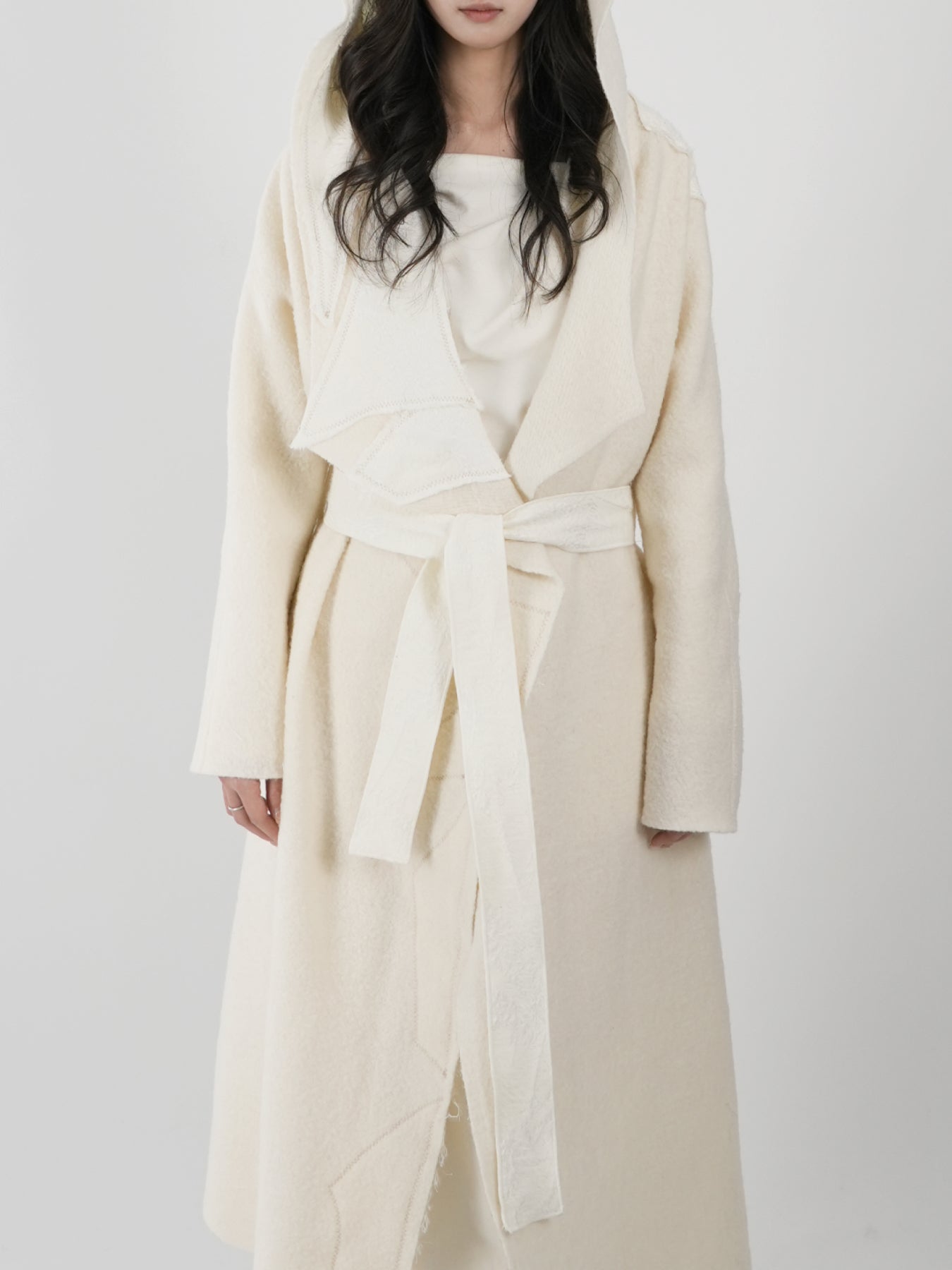 Lapel Collar Hooded Coat