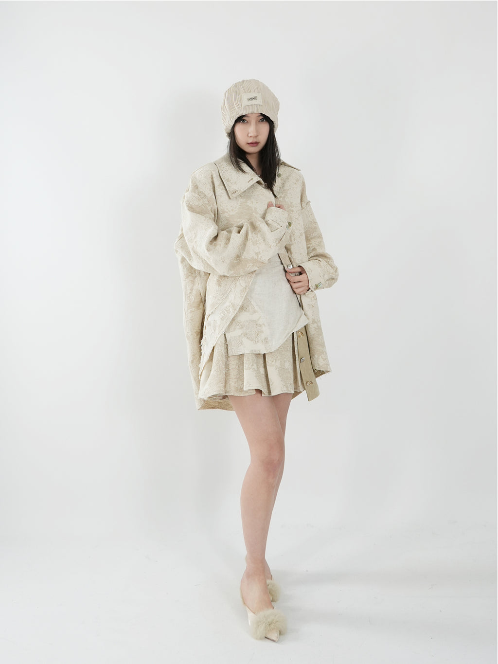 Asymmetric Pleated Skirt