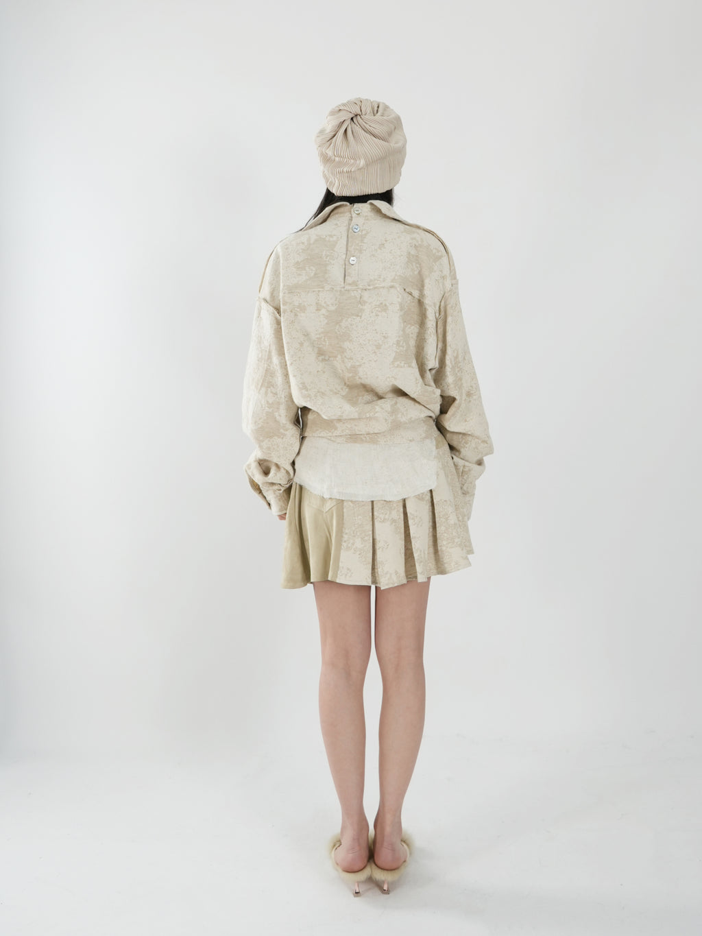 Asymmetric Pleated Skirt