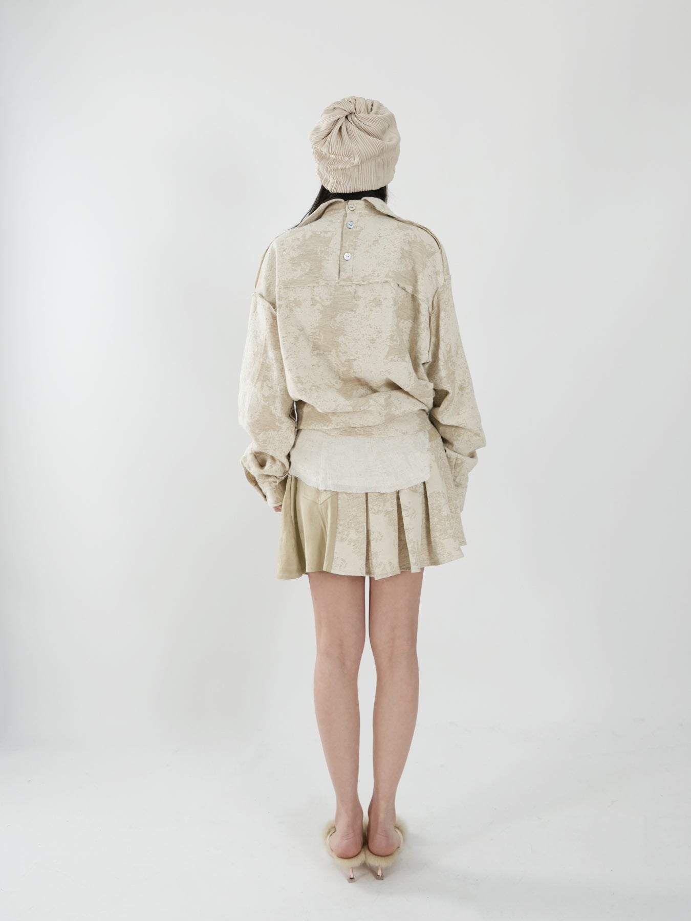 Asymmetric Pleated Skirt