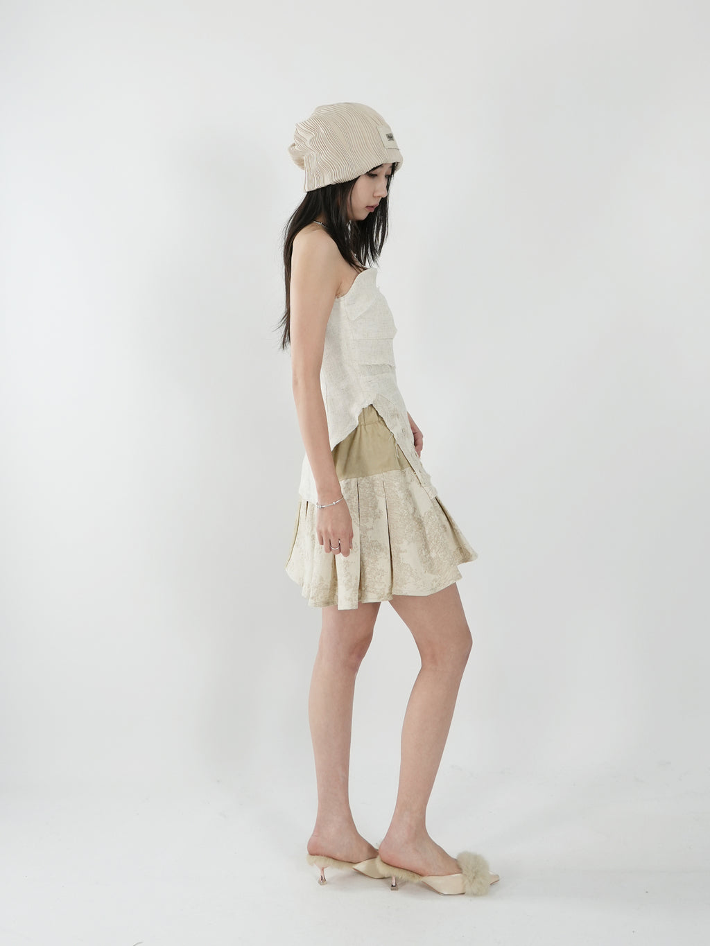 Cotton and linen tailored tube top