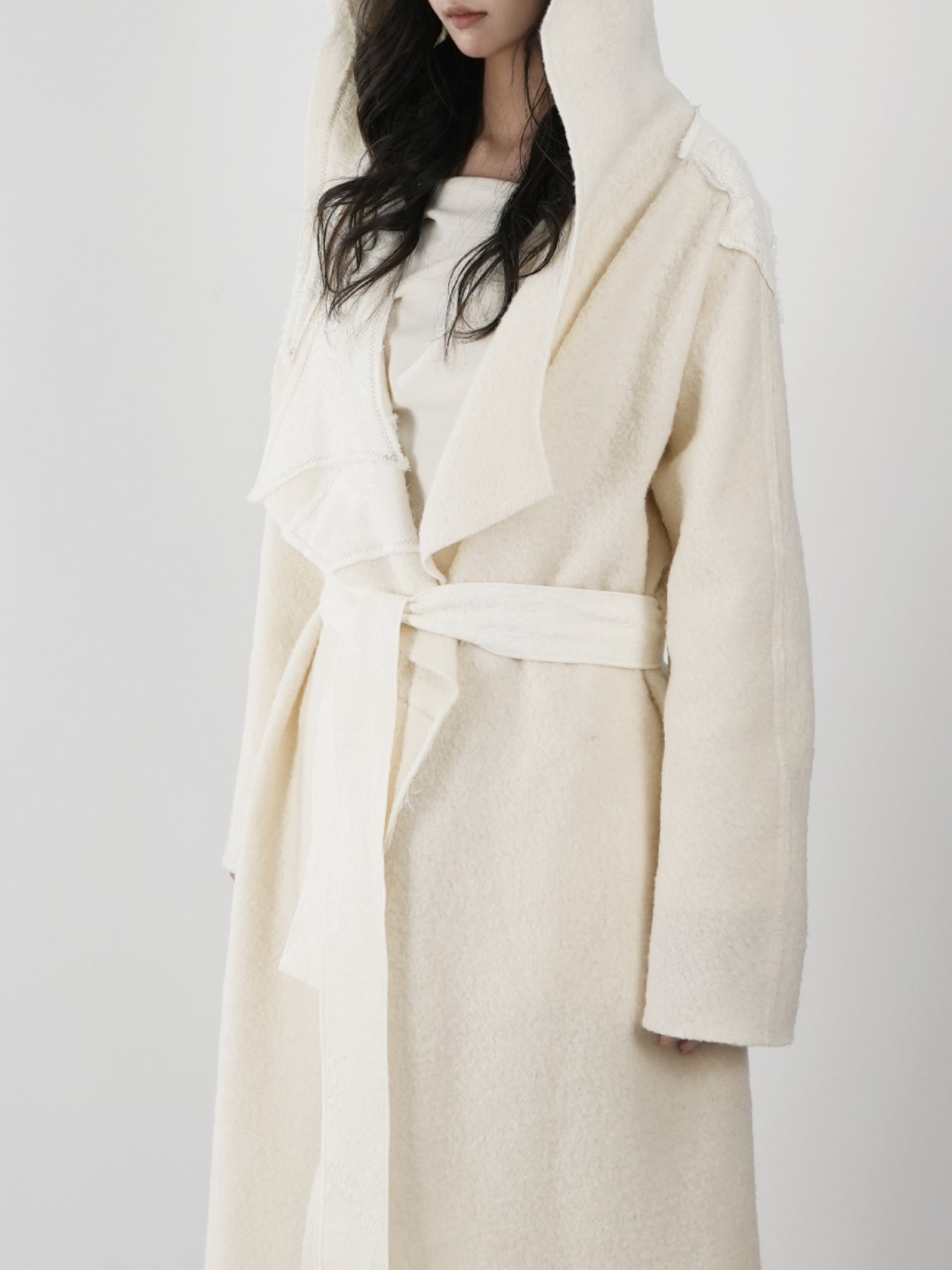 Lapel Collar Hooded Coat