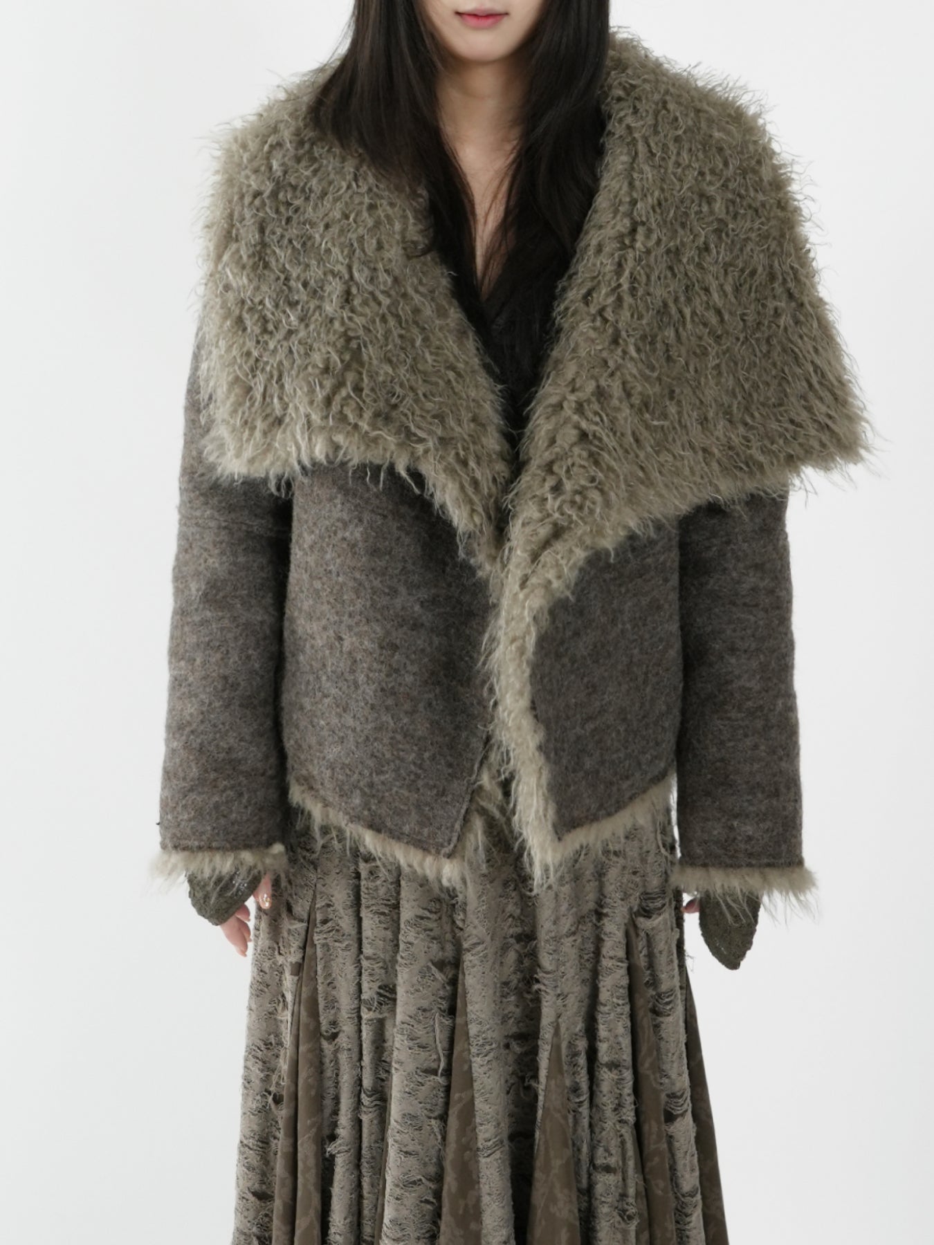 Eco Fur Tank Collar Short Coat
