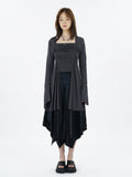 Drawstring ruffled top