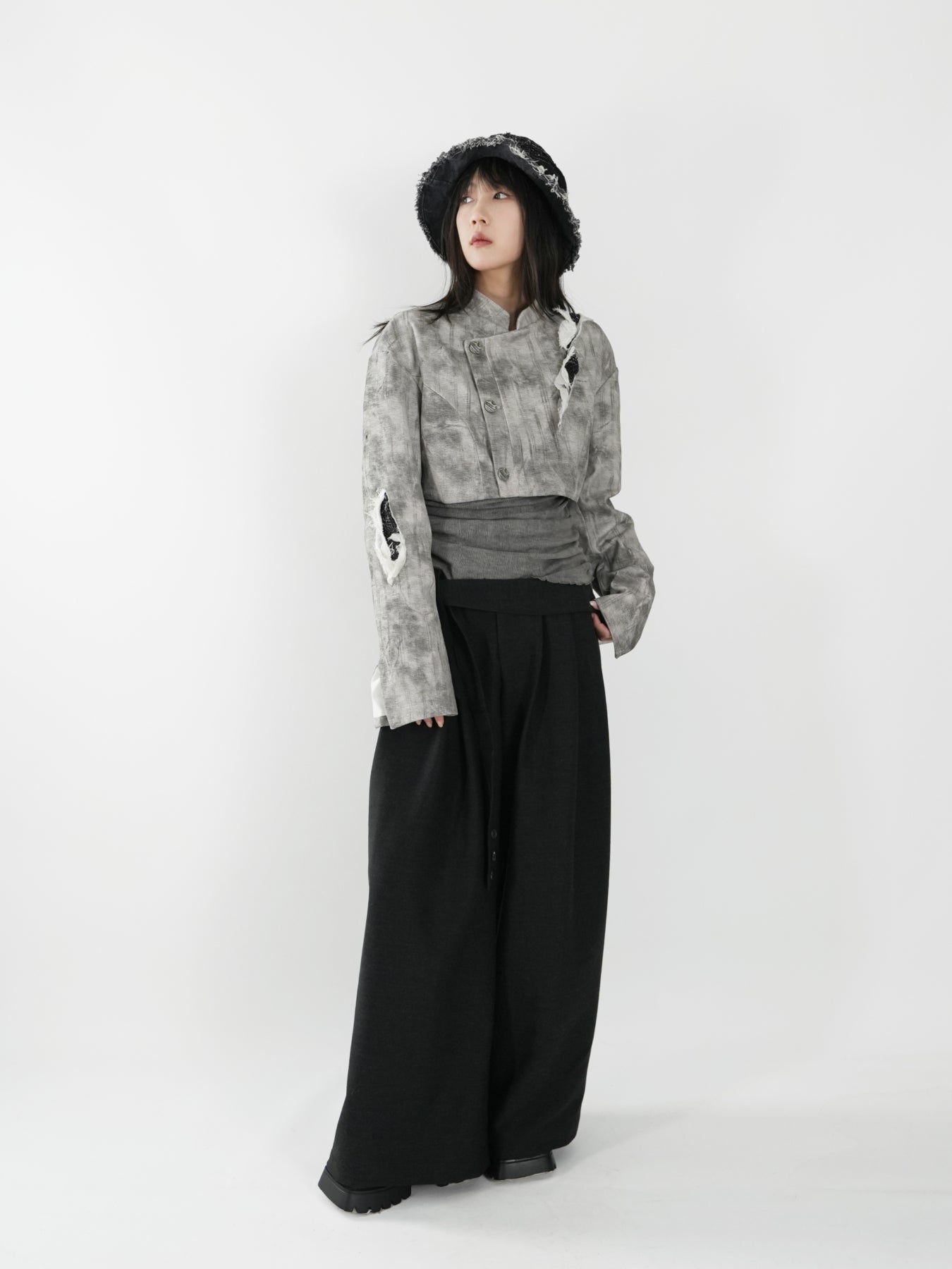 Waist-tie Wide-leg Pants