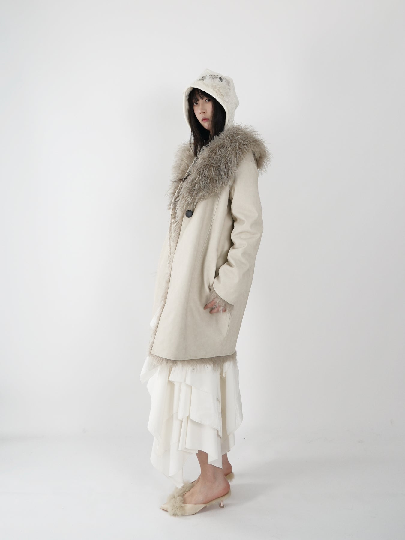 Lapel Stitched Long Coat