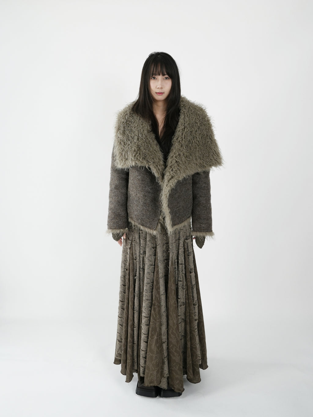 Eco Fur Tank Collar Short Coat