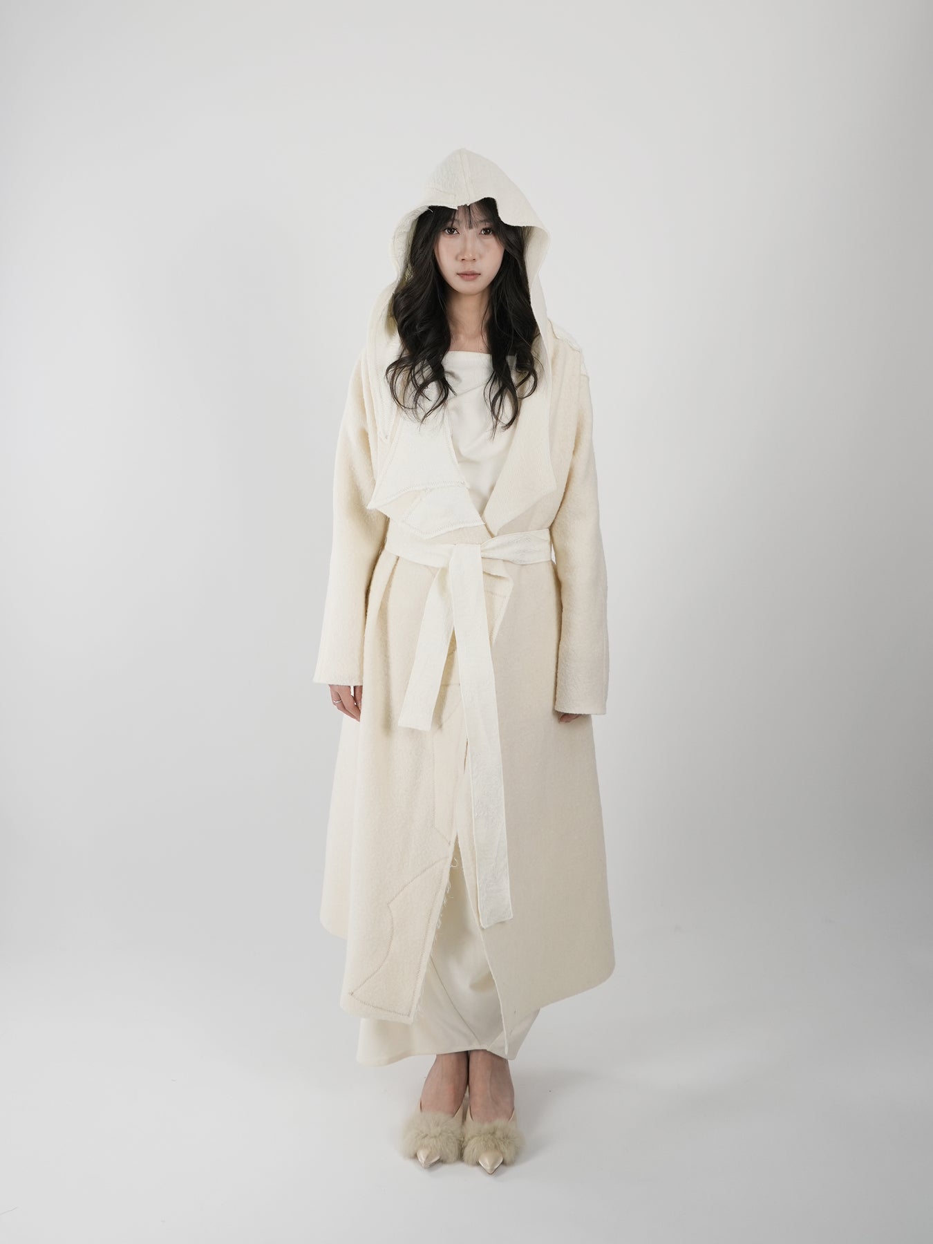 Lapel Collar Hooded Coat