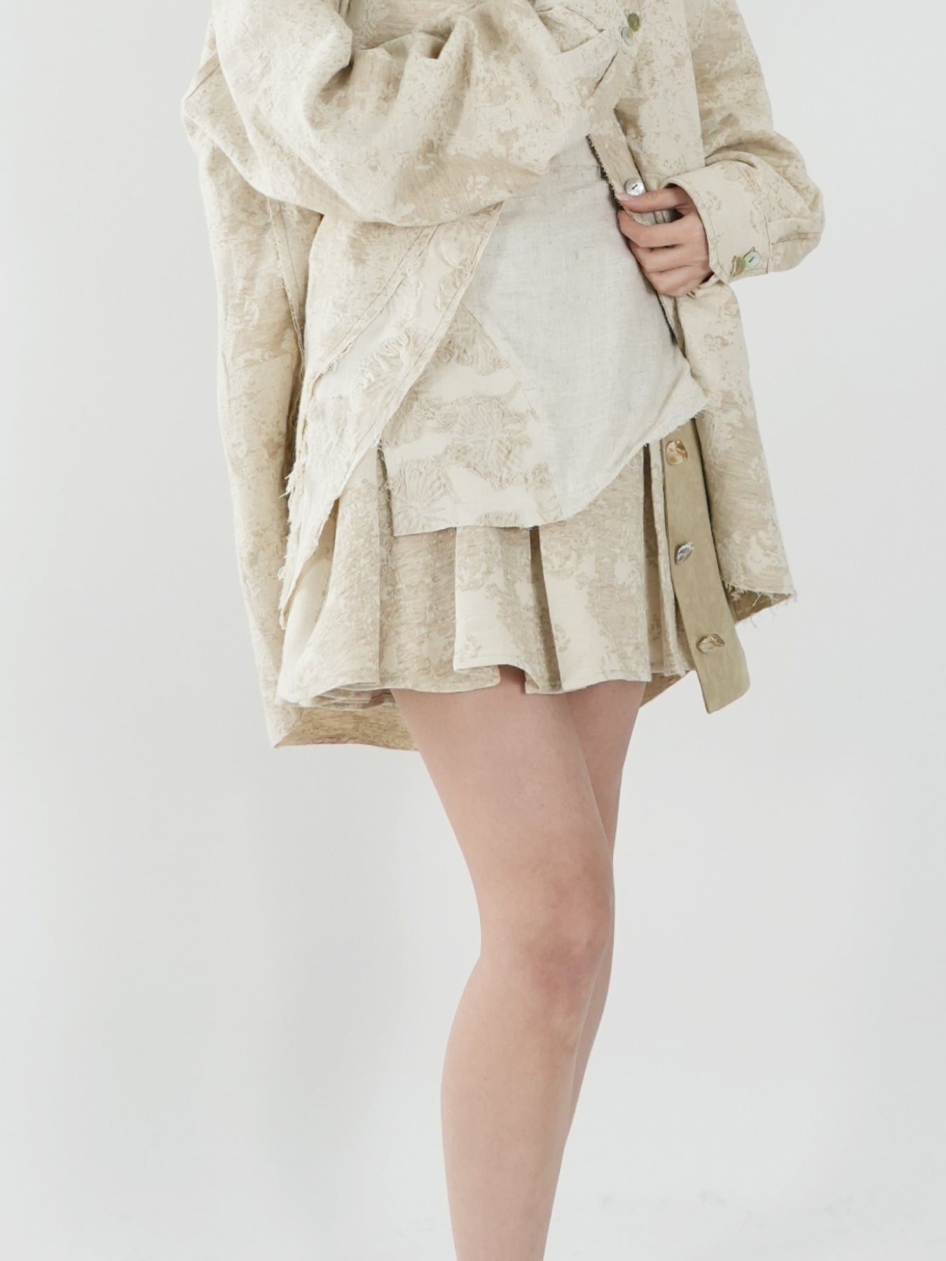 Asymmetric Pleated Skirt