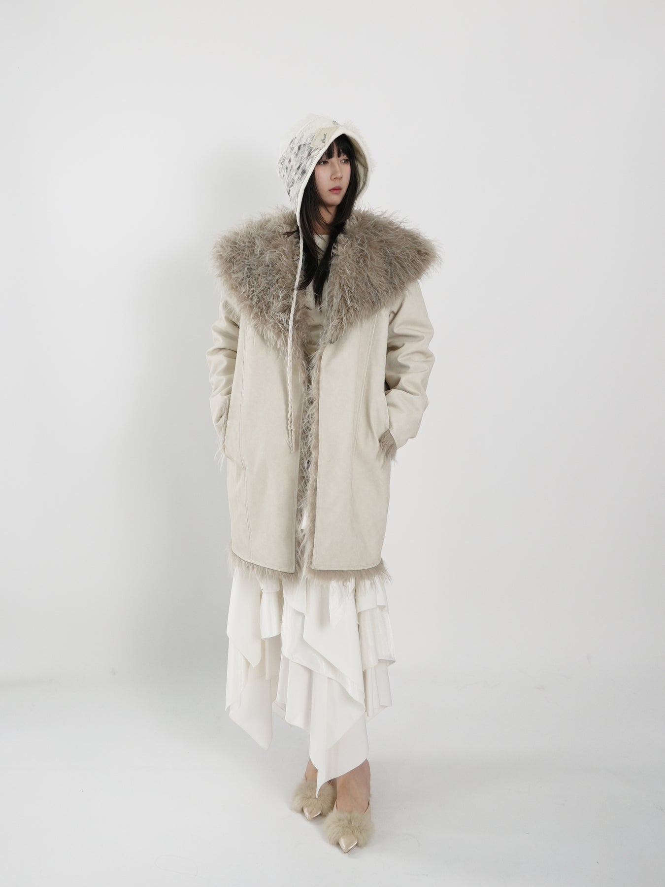 Lapel Stitched Long Coat