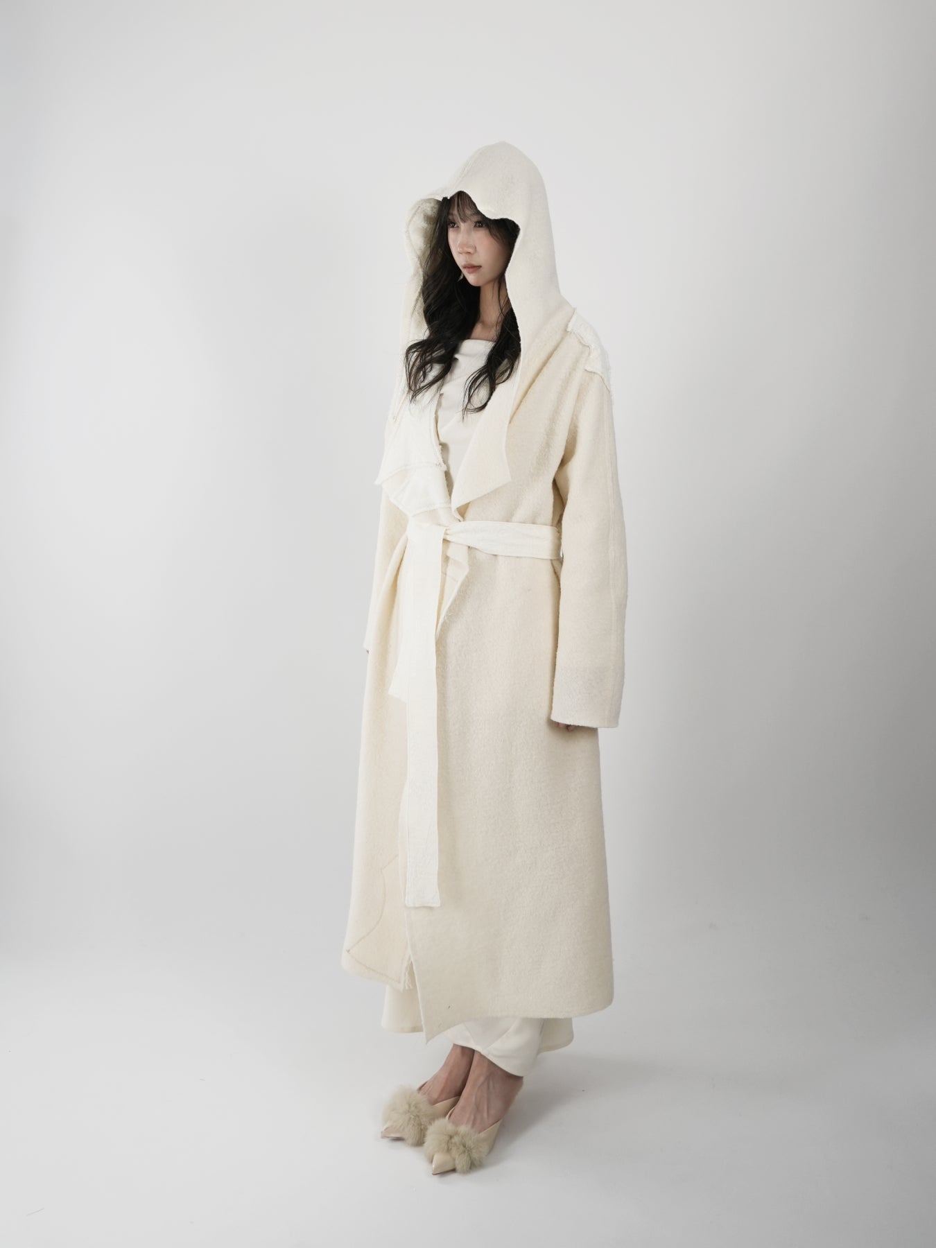 Lapel Collar Hooded Coat
