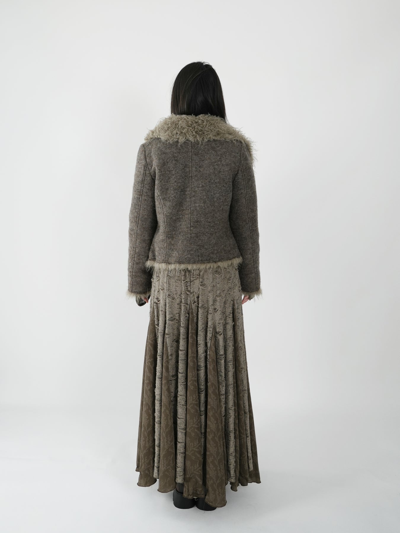 Eco Fur Tank Collar Short Coat