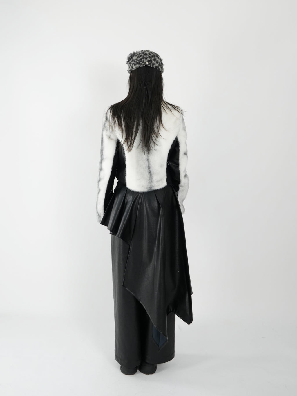 Peak Lapel Spliced Fur Suit