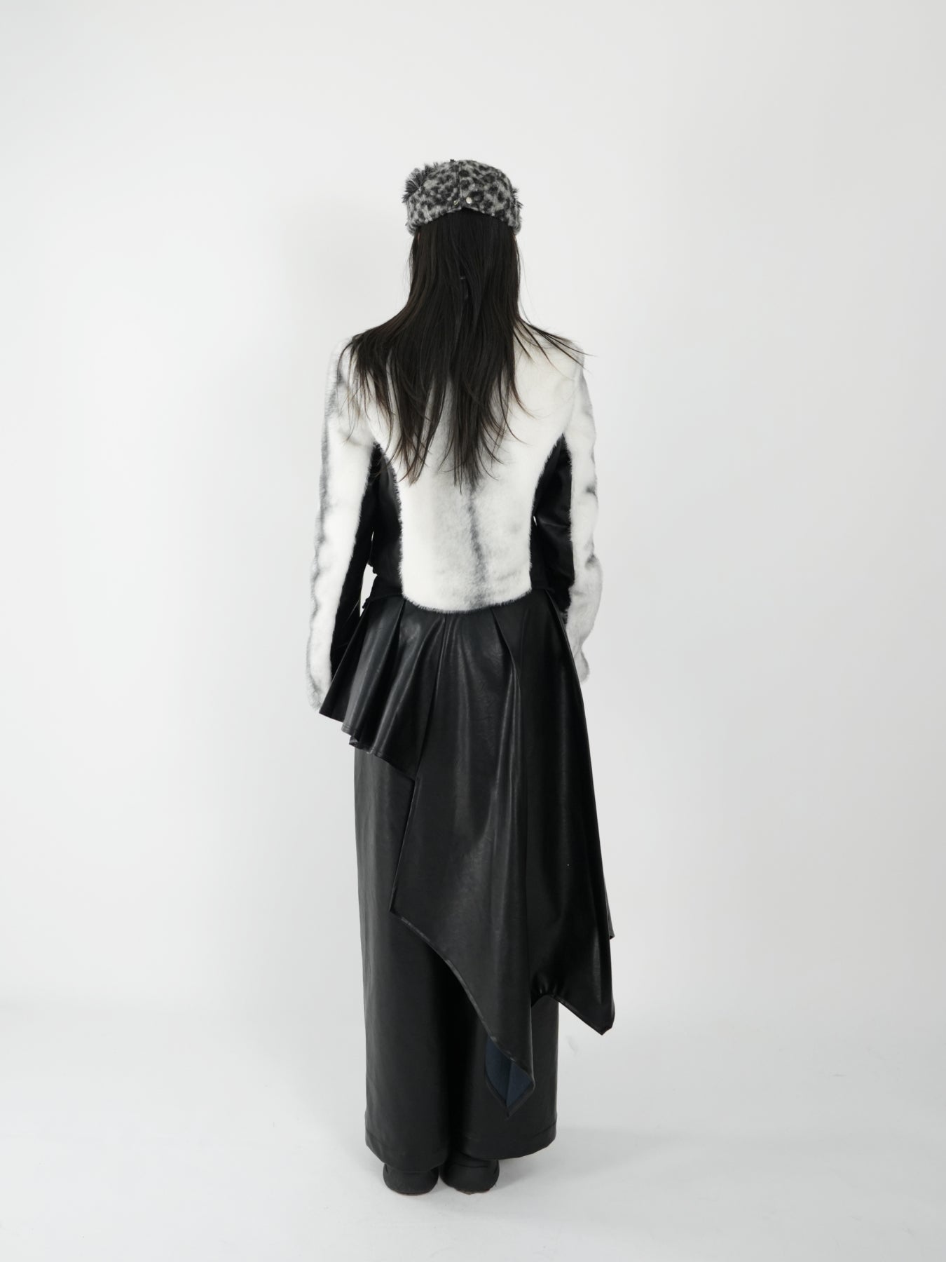 Peak Lapel Spliced Fur Suit