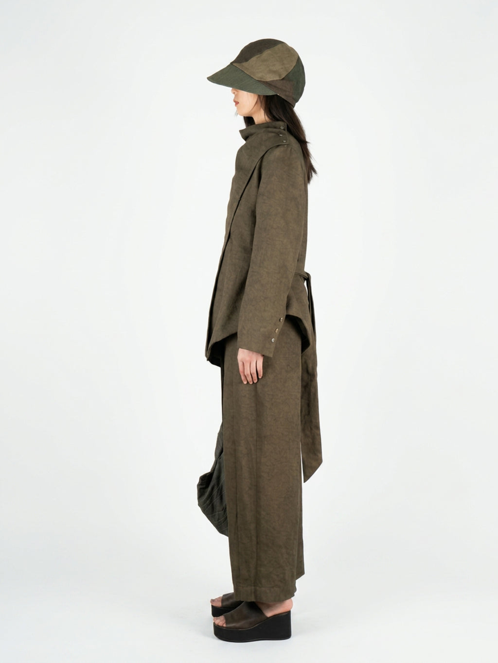 Brown straight-leg pants