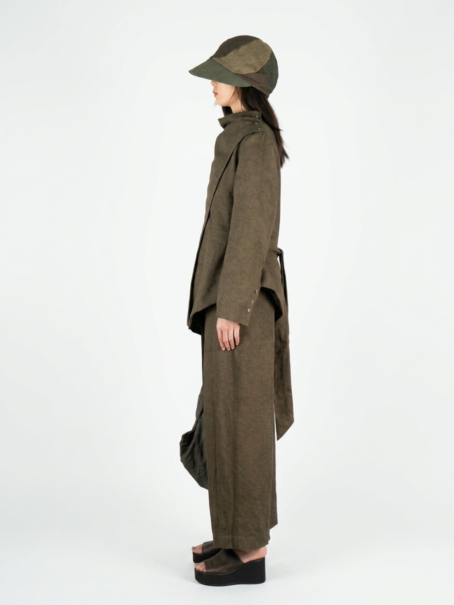Brown straight-leg pants