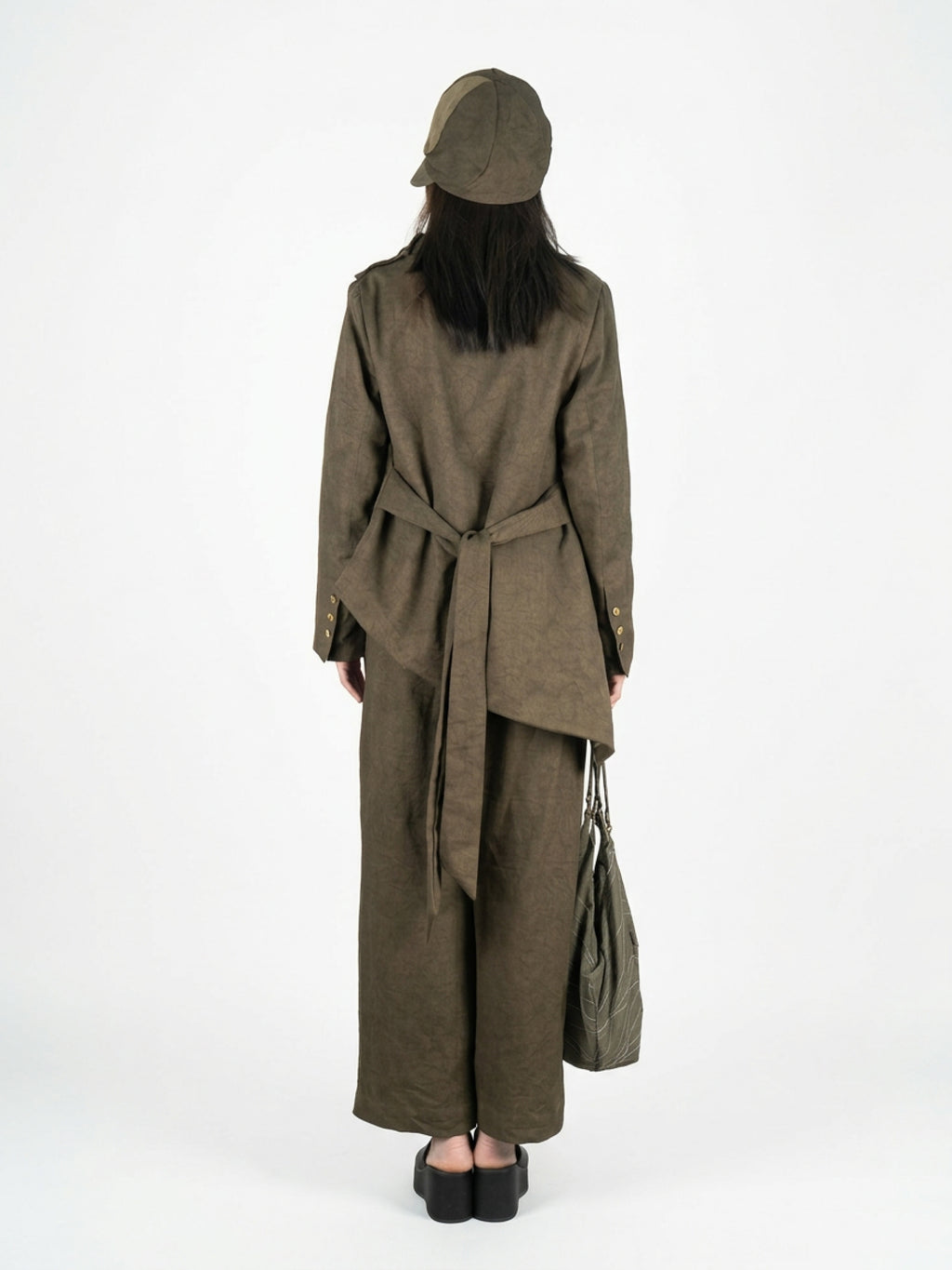 Brown straight-leg pants