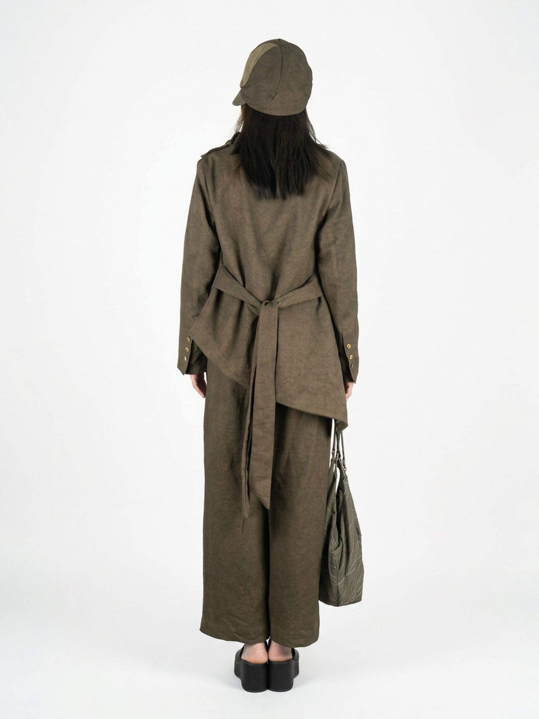 Brown straight-leg pants