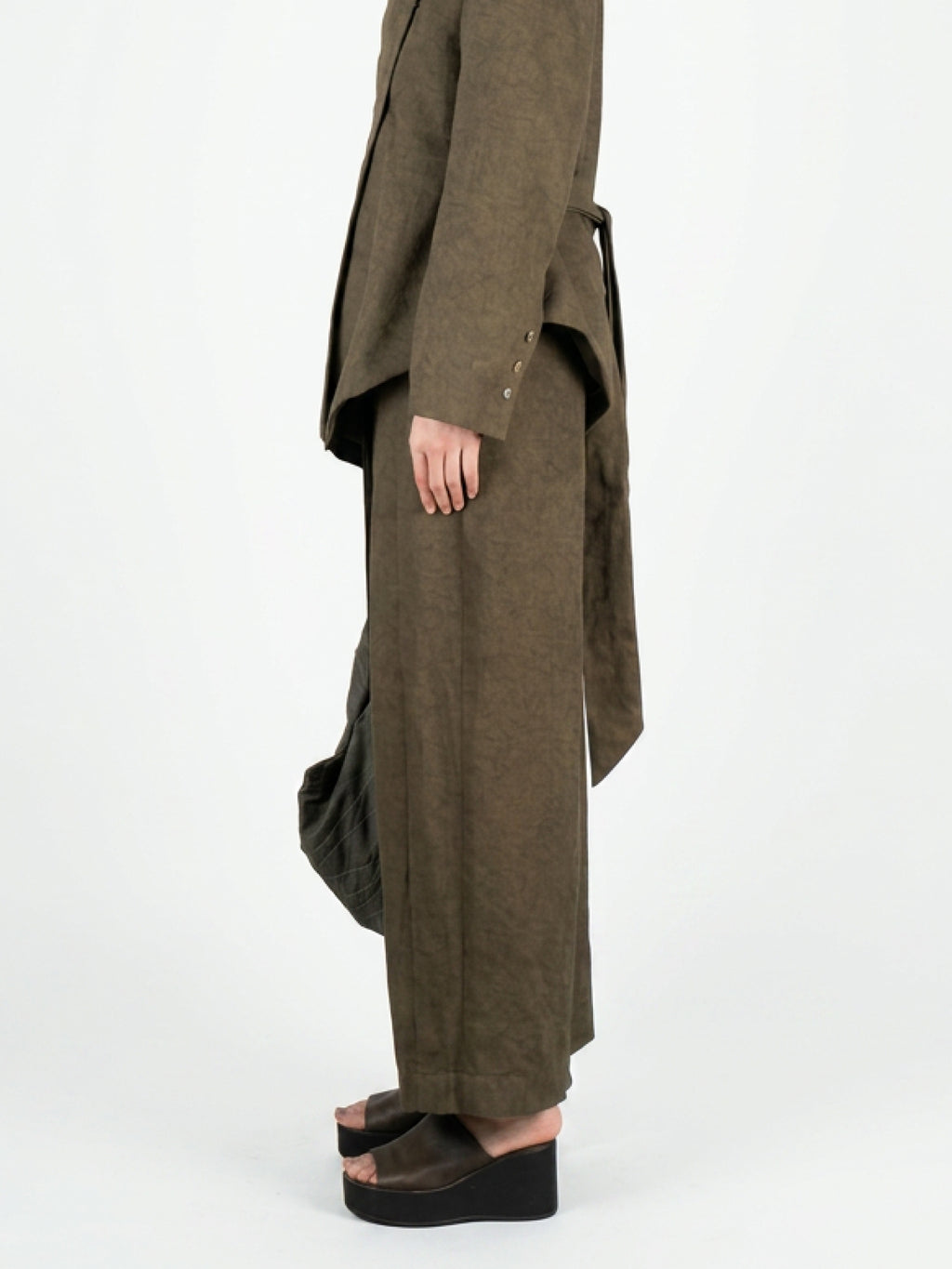 Brown straight-leg pants