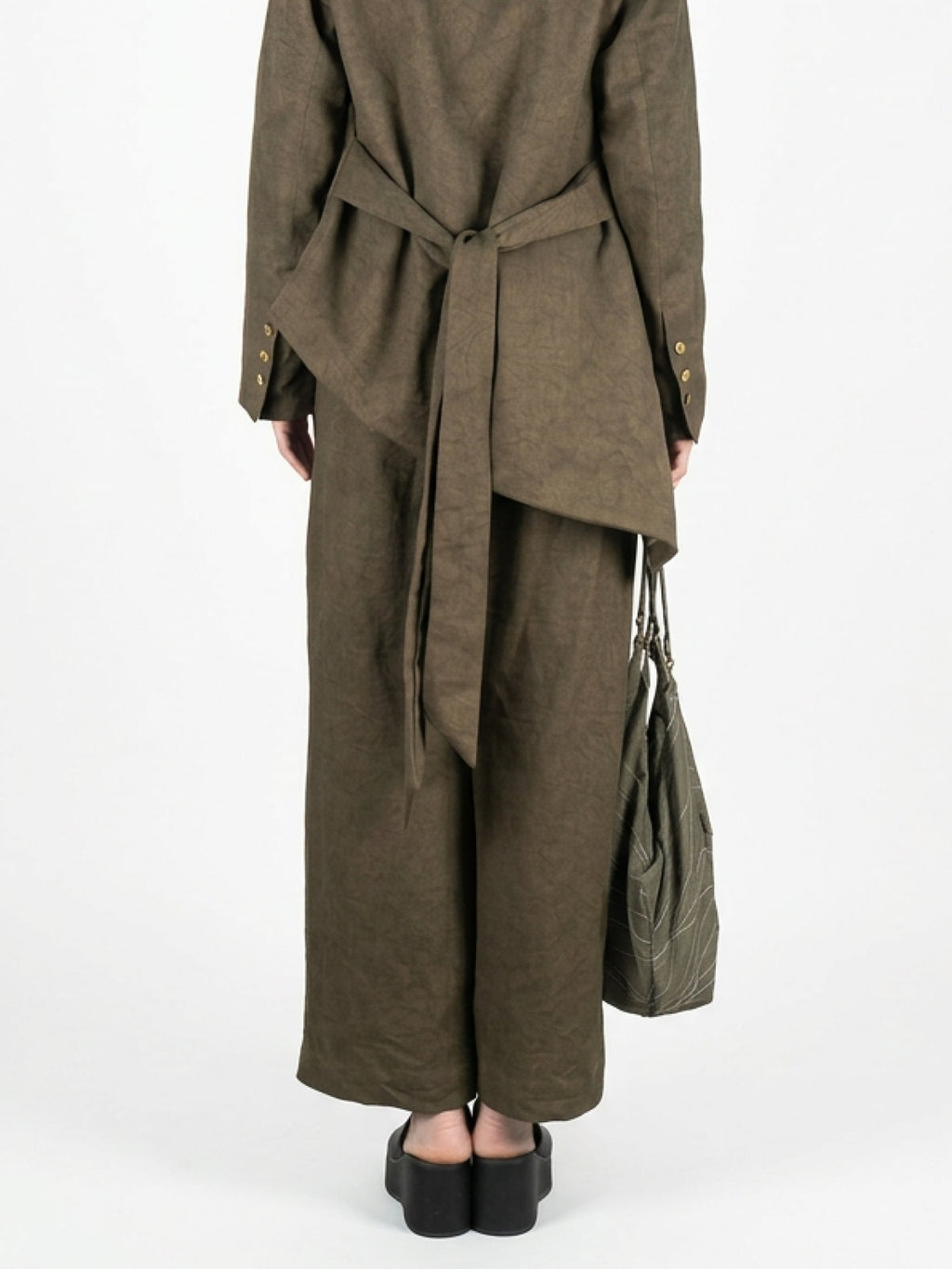 Brown straight-leg pants