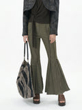 Ripped and frayed flared jeans
