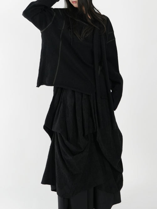 Asymmetric Drawstring Half Skirt