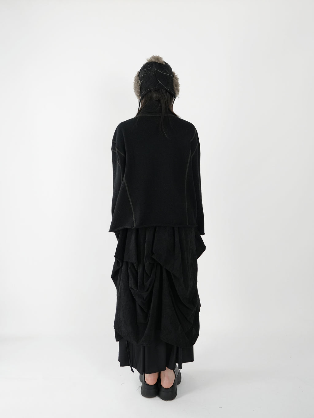 Asymmetric Drawstring Half Skirt