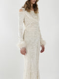 Two-piece Off-the-shoulder Dress with Cowl Neck Detail