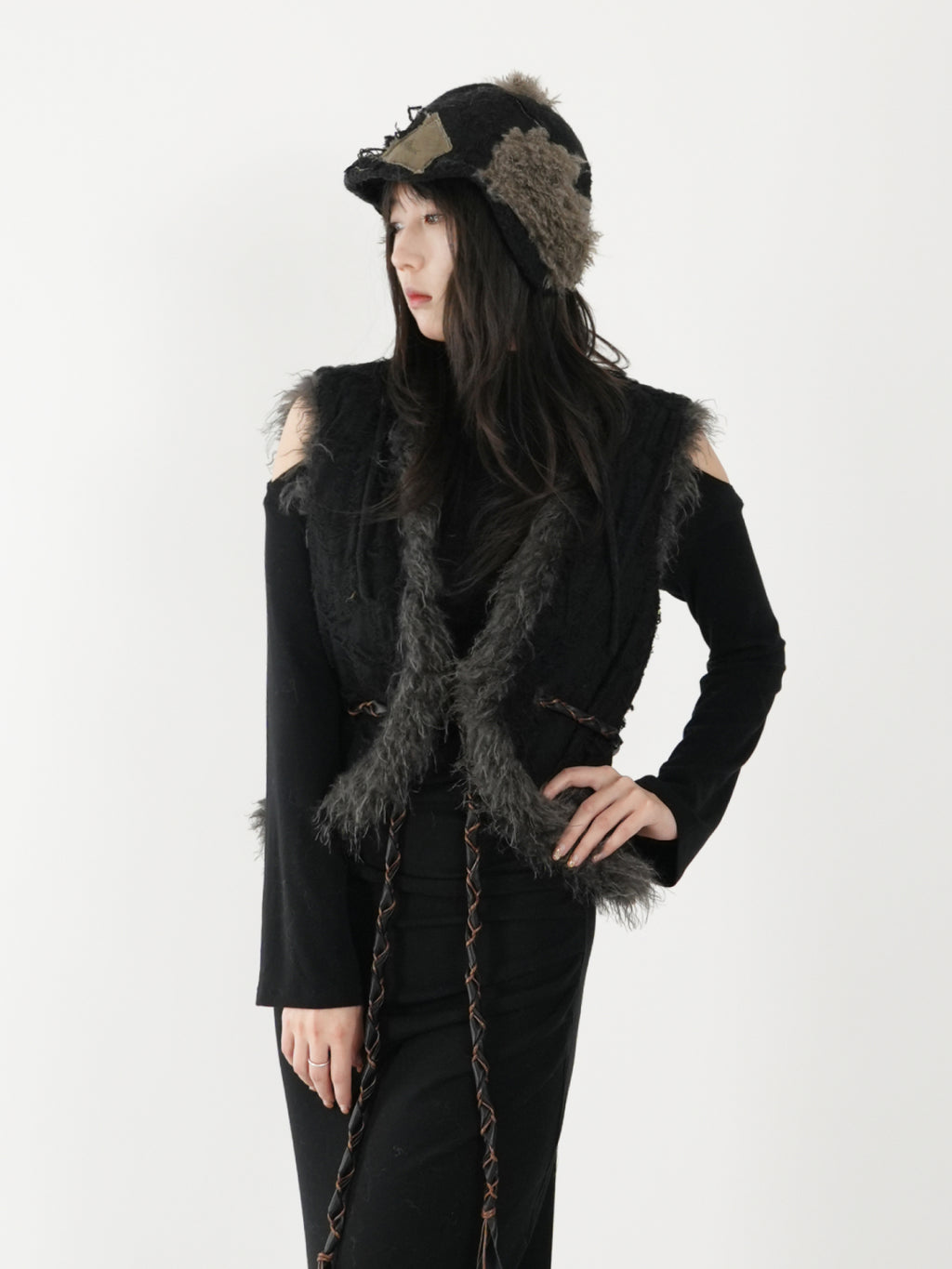 Fur Collar Vest