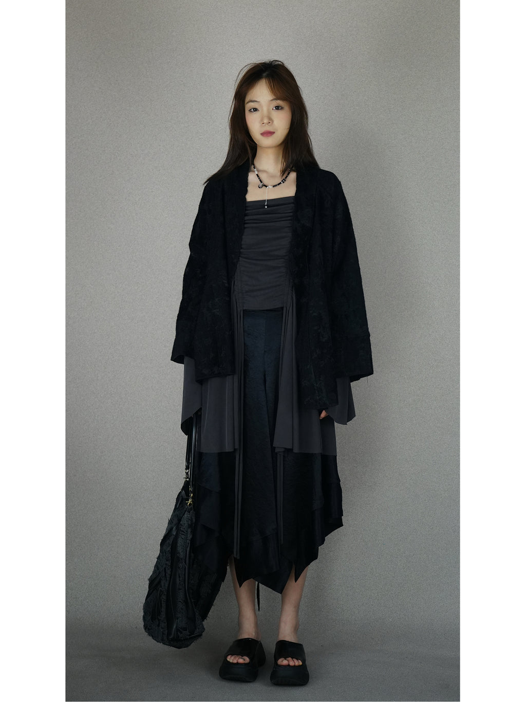 Drawstring ruffled top