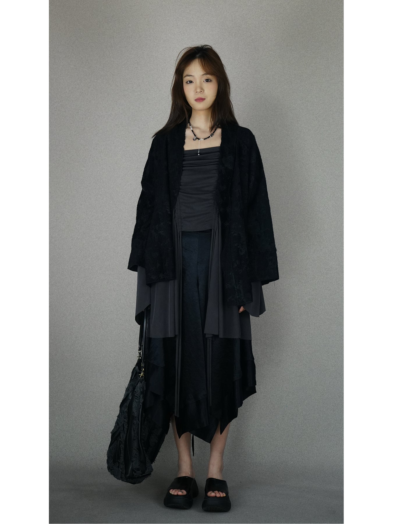 Drawstring ruffled top