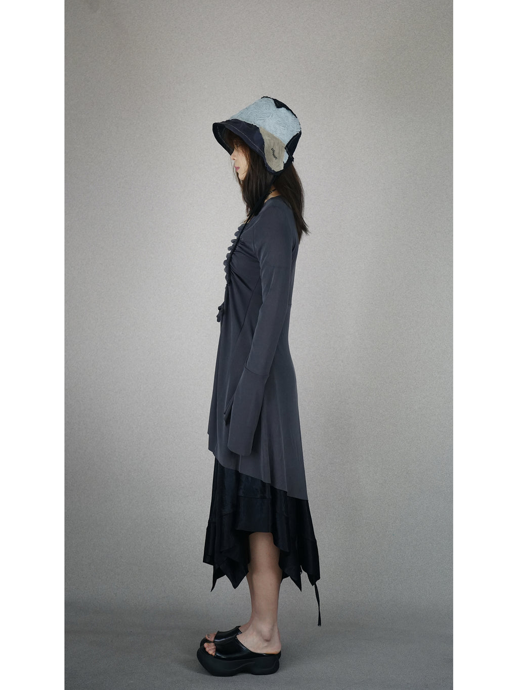 Drawstring ruffled top