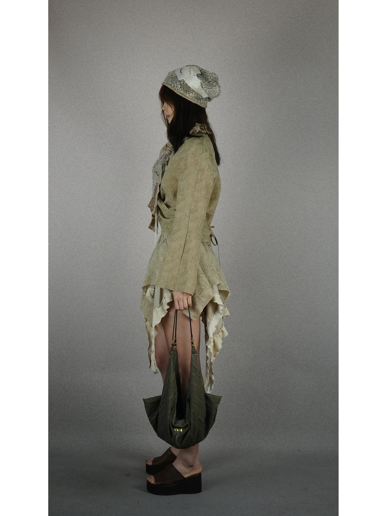 V-neck cross hem top