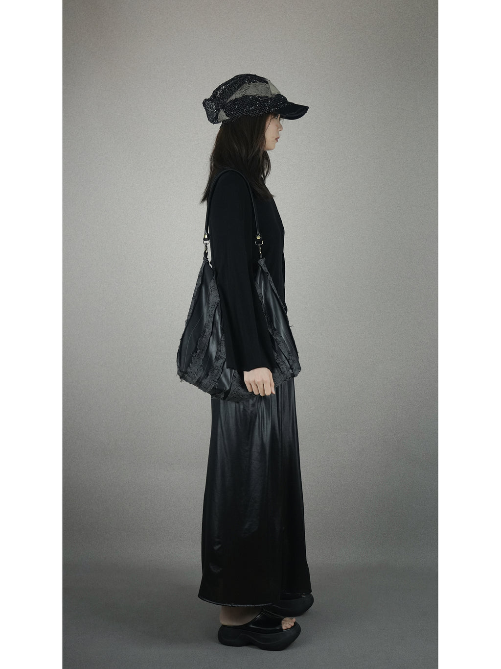 Long skirt with waist pleats