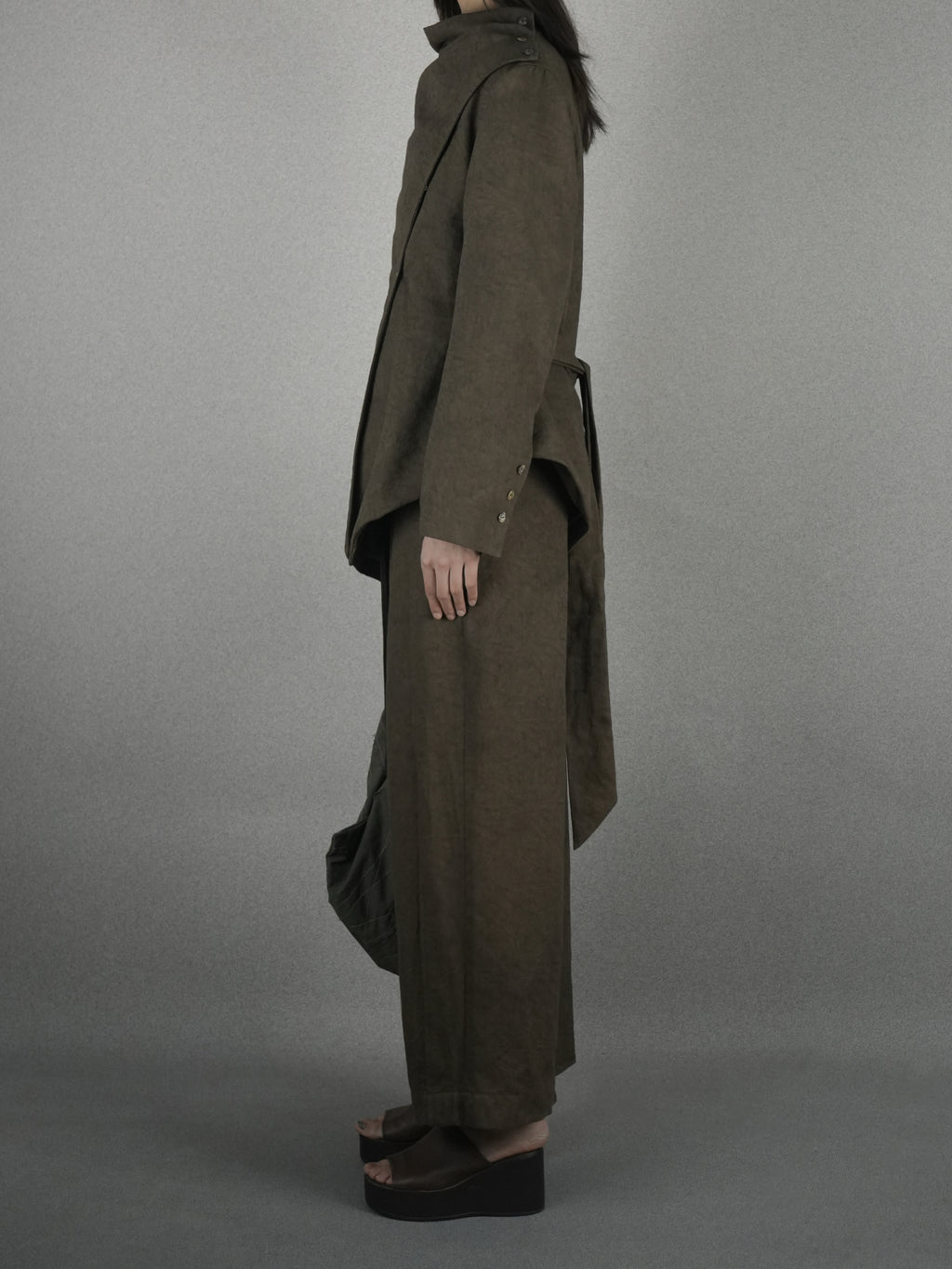 Brown straight-leg pants