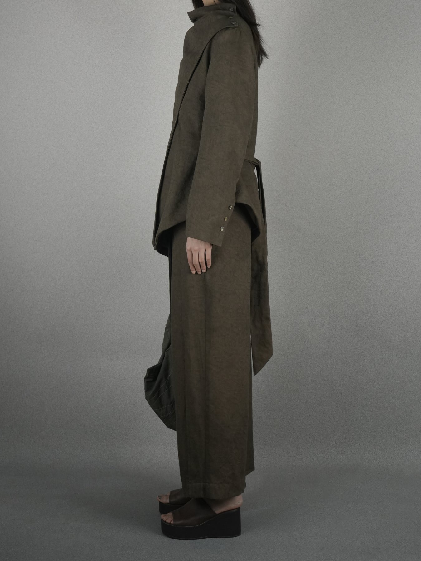 Brown straight-leg pants