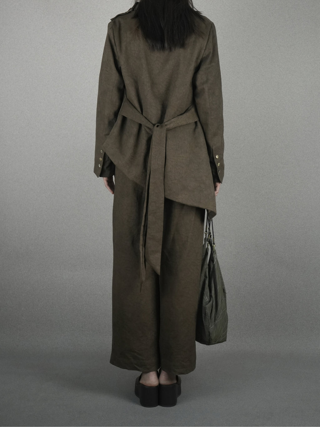 Brown straight-leg pants