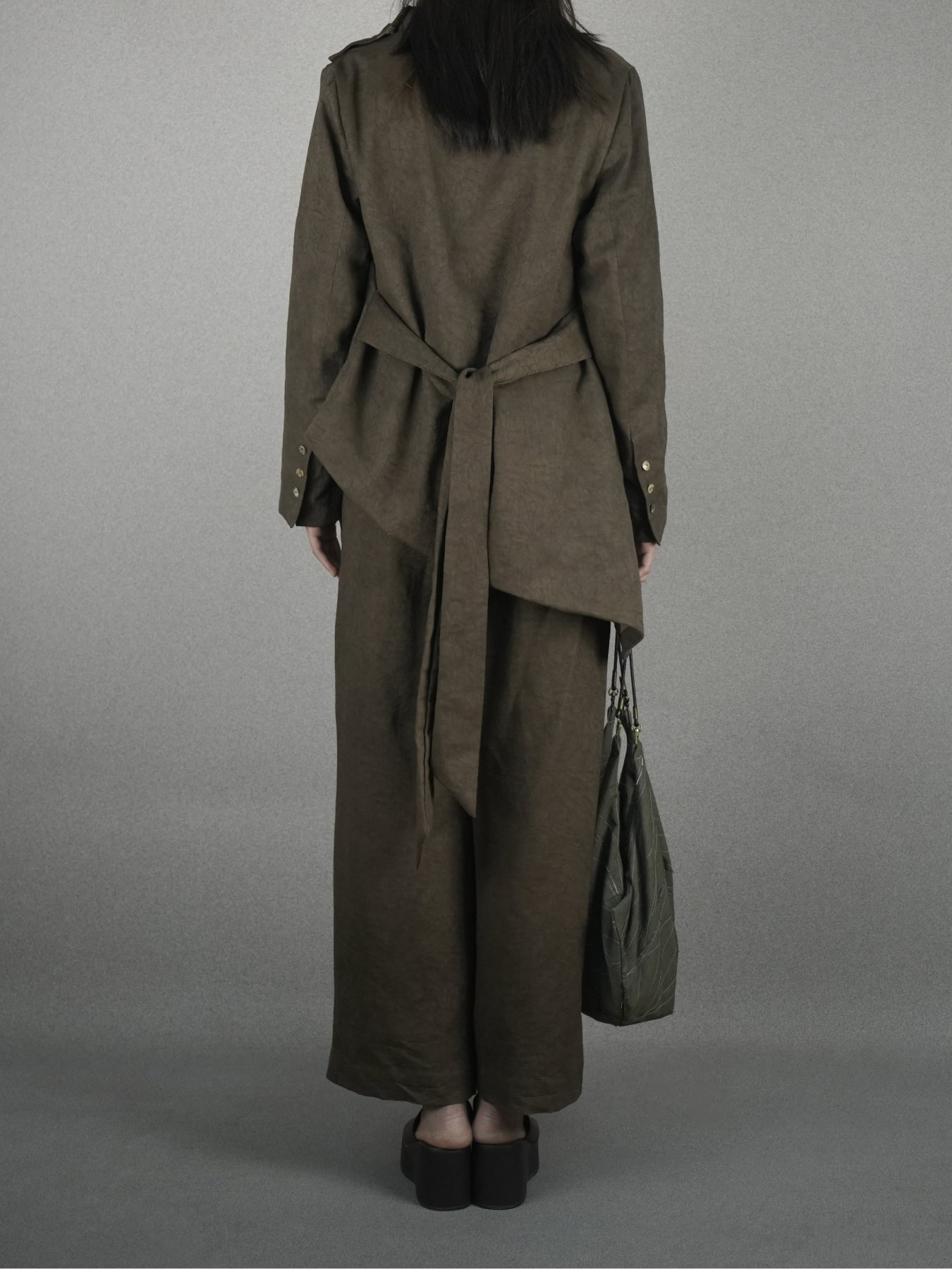 Brown straight-leg pants