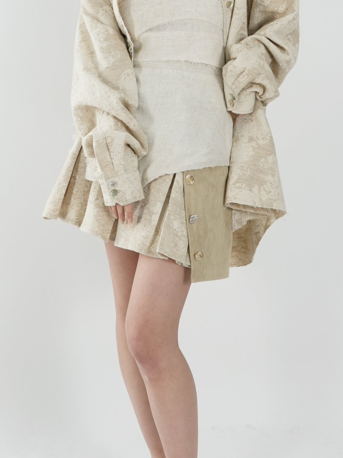 Asymmetric Pleated Skirt