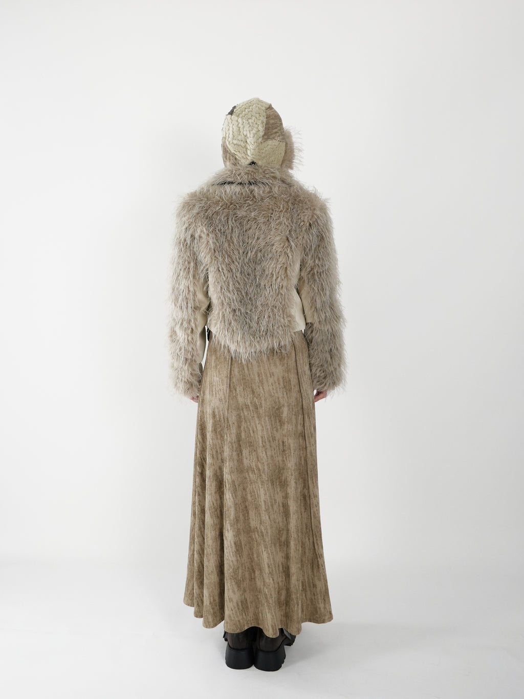 Peak Lapel Spliced Fur Suit