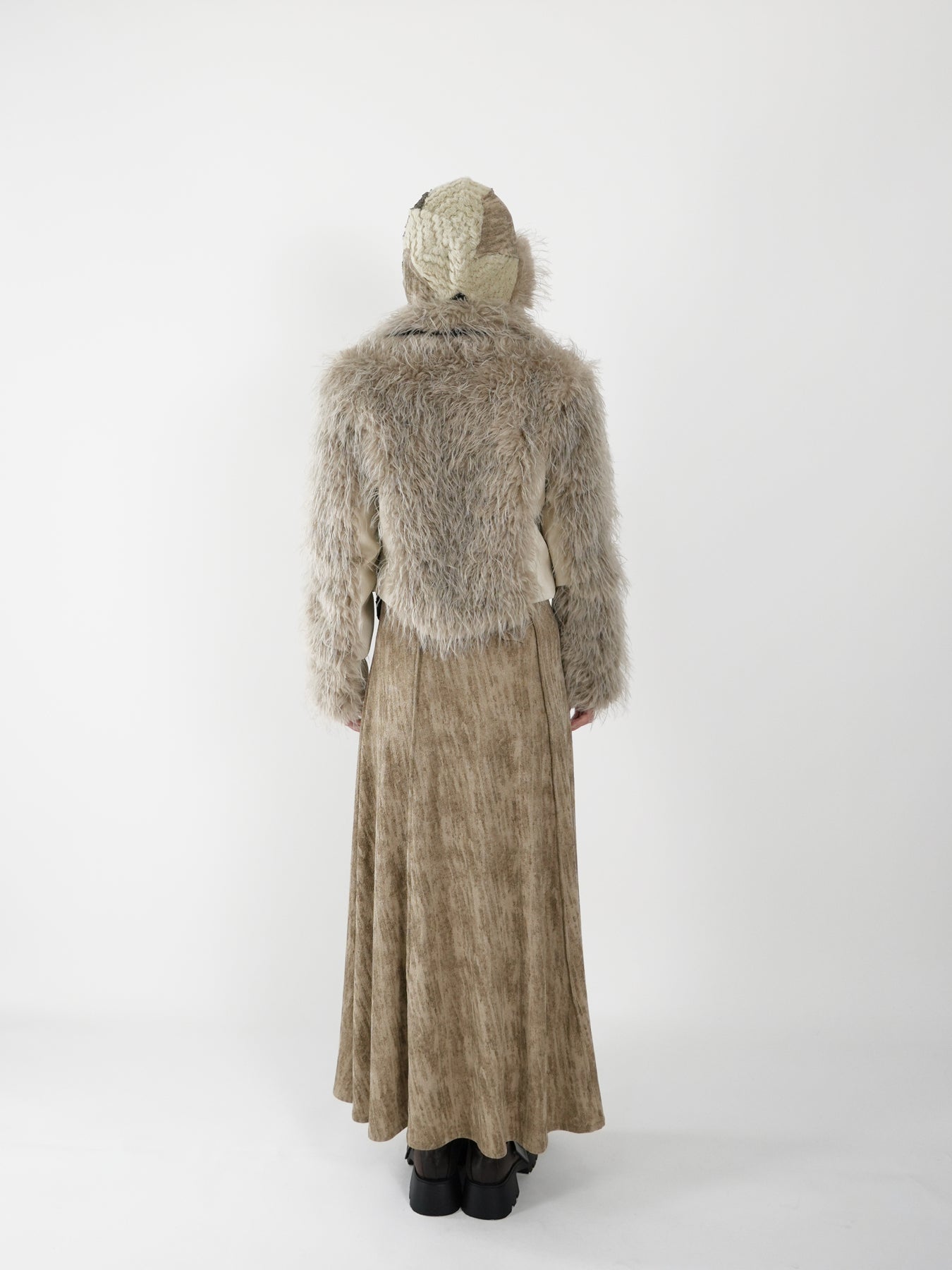 Peak Lapel Spliced Fur Suit