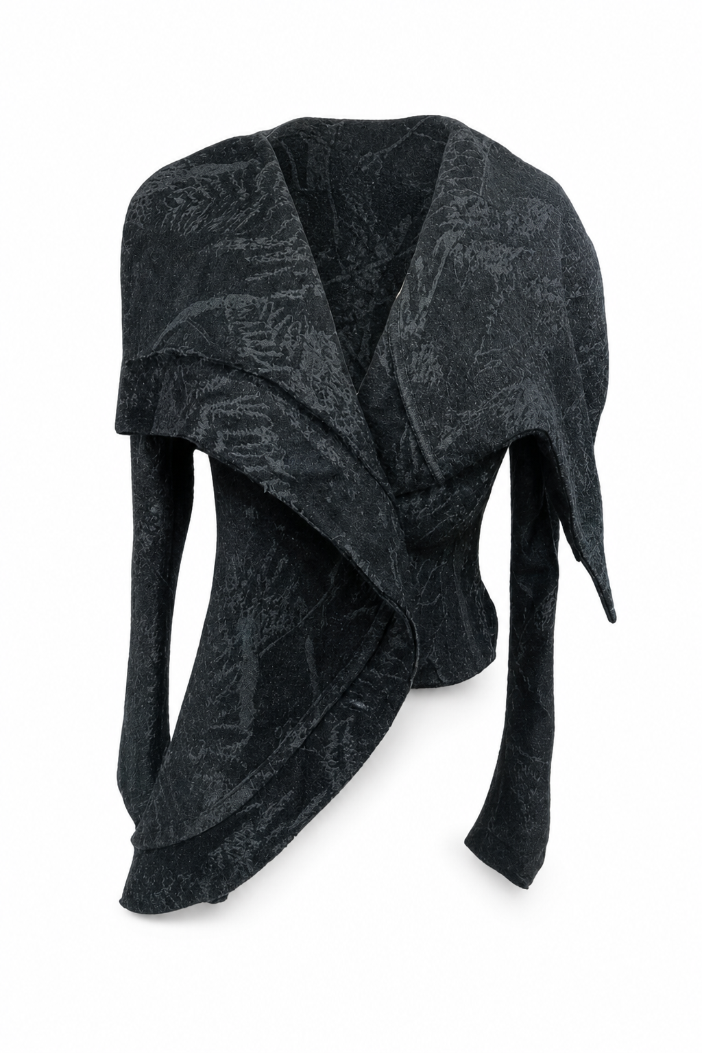 Oversized-Collar Two-Piece Top Black M GPT